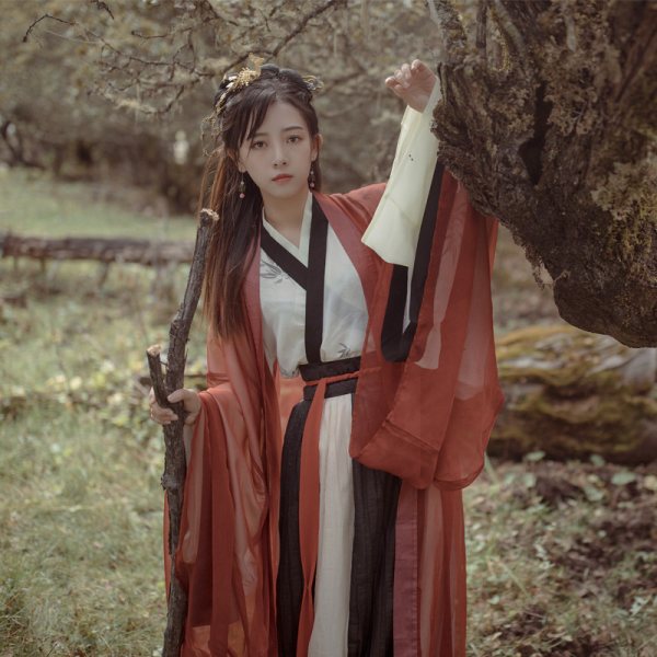 华姿仪赏唯芳 原创设计汉服女装日常印花交领套魏晋风春夏新品