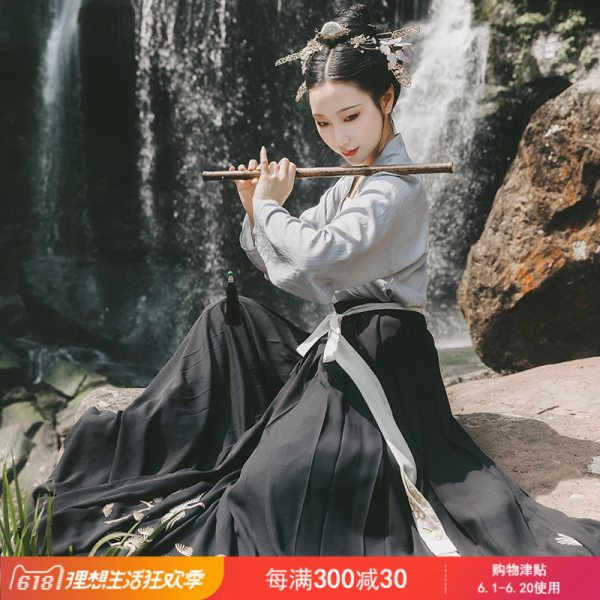 重回汉唐汉服女装蓬莱传统日常非古装民族风刺绣仙女对襟襦裙春夏