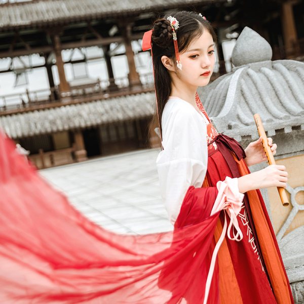 鹿韵记X仙剑三合作款红葵原创改良汉服女装刺绣齐胸襦裙汉元素秋