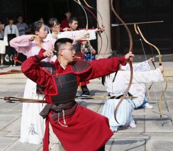 福州汉服同袍着汉服行笄礼、习射艺