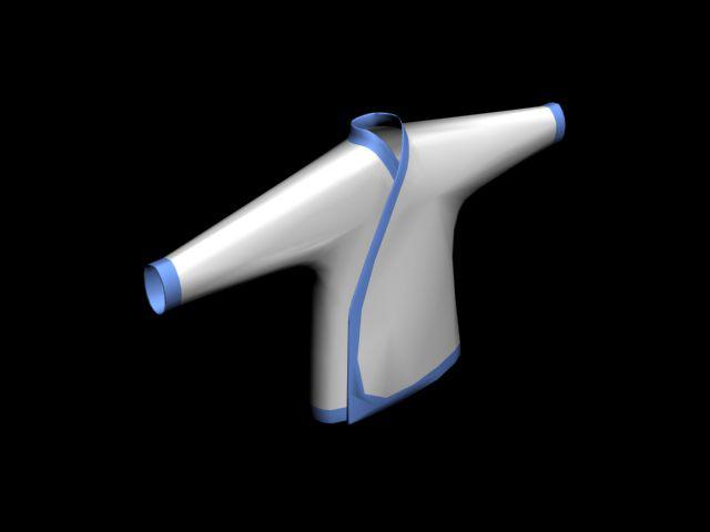 大家可以用一张纸剪一下就很容易明白了的！一张3D中衣图。
