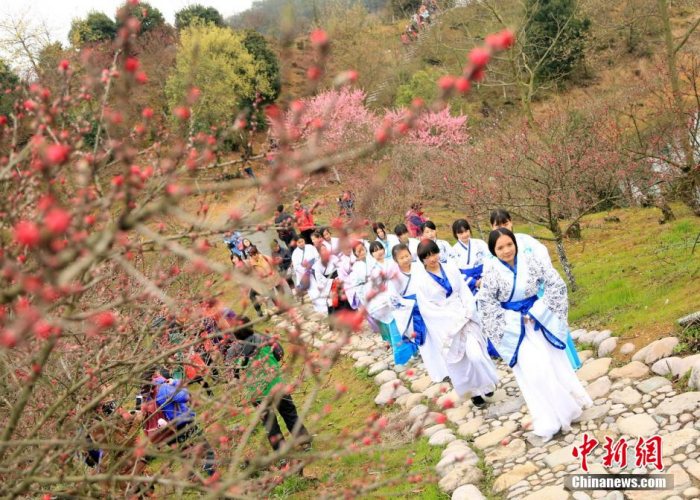 “花朝节”江西民众踏青赏花 汉服少女拜花神-图片4