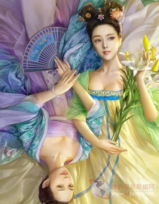 齐胸襦裙。这种款式无论身材丰腴还是瘦削都能达到别样的飘逸效果。