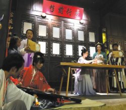 七夕之夜斗巧 看妹子一口气穿9根针