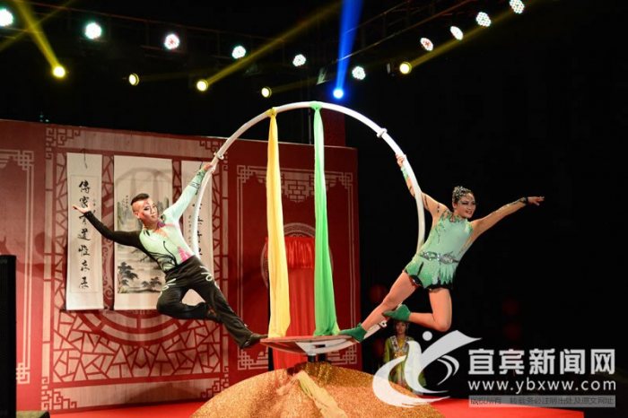 杂技表演者带来的空中芭蕾和呼拉圈表演。
