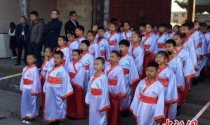山西重现《礼记》成童礼，72名孩童着汉服告别童年