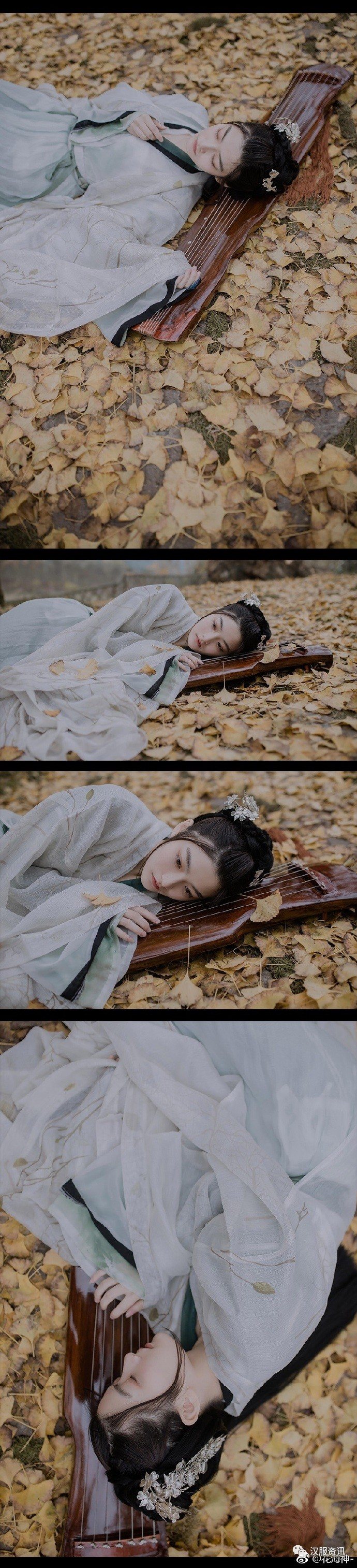 【汉服美图】银杏落满地,相望远方不曾见-图片4