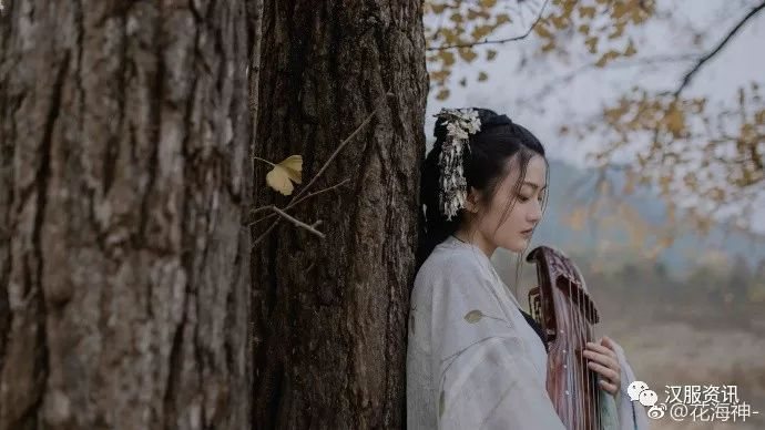 【汉服美图】银杏落满地,相望远方不曾见-图片7