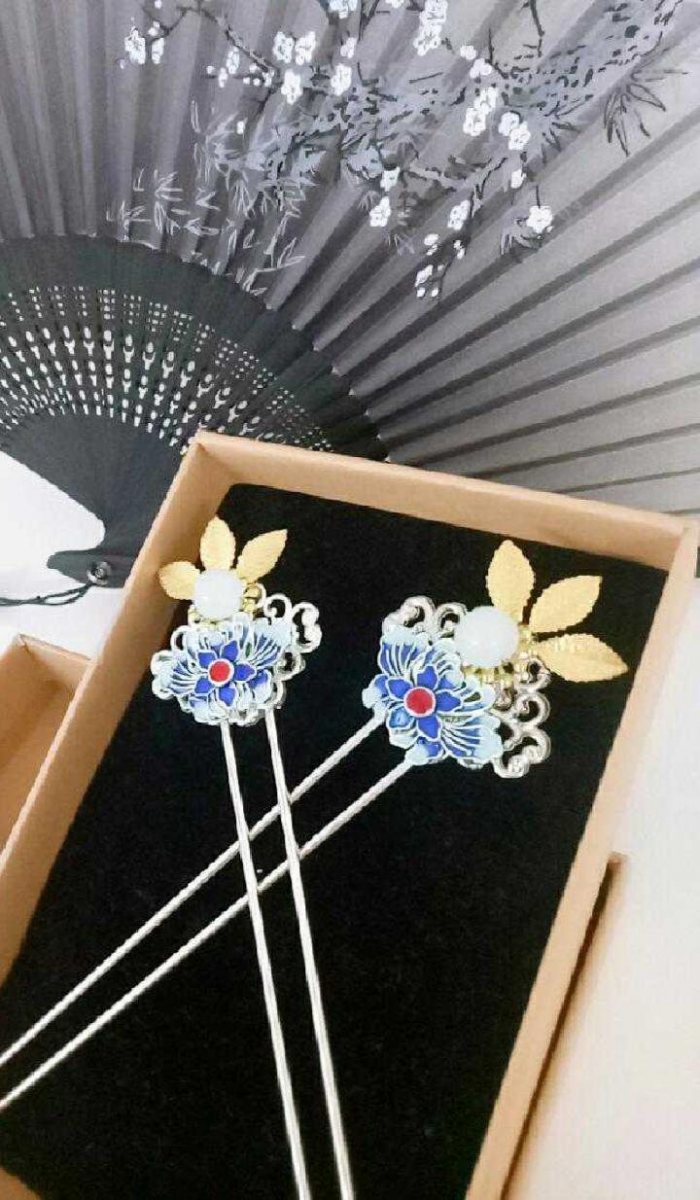 图片动态：烧蓝发簪，发钗，汉服发饰，古风发饰 卖出原因：我自己做的，簪-图片1