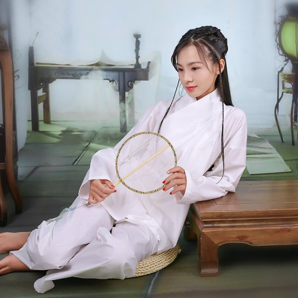 重回汉唐中衣原创日常内搭白色汉服男女同款纯棉居家服禅修练功服