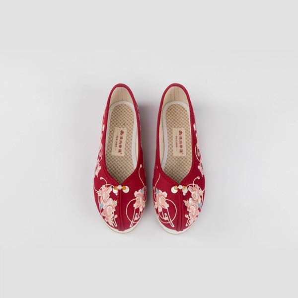 汉尚华莲鸾镜汉服配饰布鞋秋季新款民族风绣花鞋平底休闲女鞋日常