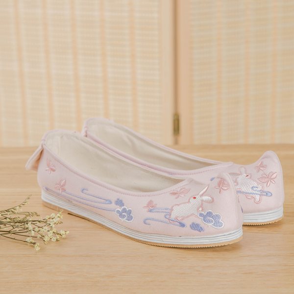 汉尚华莲玉素汉服女鞋原创复古搭配饰弓鞋千层底日常搭配绣花鞋