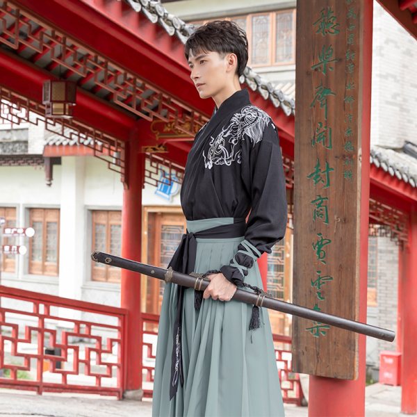 重回汉唐原创汉服男装凌恒日常中国风交领上衣套装春秋