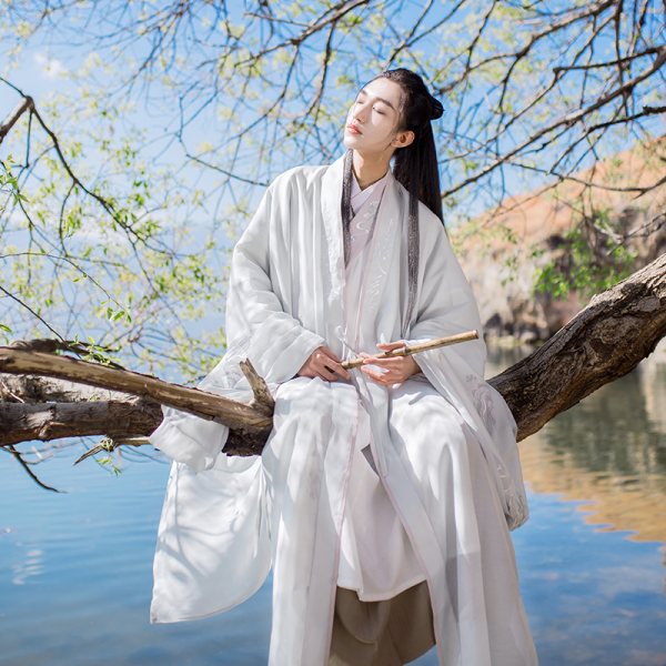 重回汉唐终南原创汉服男女同款情侣宋制长褙子中国风交领齐腰襦裙