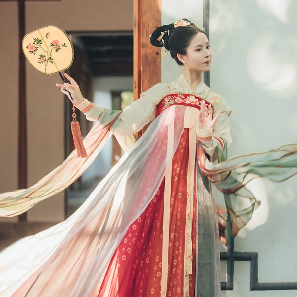 重回汉唐锦璃帔子汉服女周边配饰原创4米披帛印花唐制披肩披巾