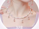 东月棠<font color=red>可爱</font>铃铛古风简约女珍珠璎珞