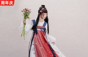 汉尚华莲相思入画改良圆领衫裙齐胸破裙套装羽袖中国风日常女现货