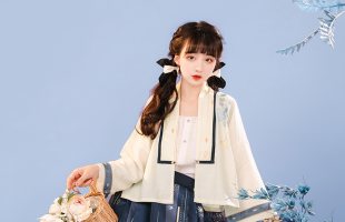 【流烟昔泠-暮光】原创正品绣花改良汉元素对襟衫短马面夏汉服女