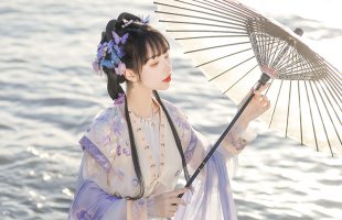 【流烟昔泠-薰衣草】原创正品唐背子半臂坦领齐腰襦裙汉服女夏季