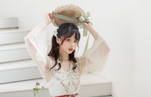 池夏 博物馆:灵蝶儿汉元素交领短衫吊带连衣裙原创改良汉服女夏