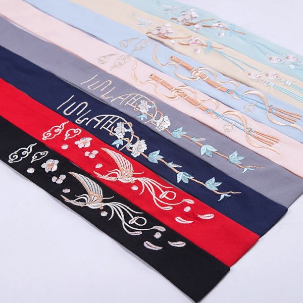 汉尚华莲配饰汉服夏装女日常绣花发带发饰齐胸襦裙8色选