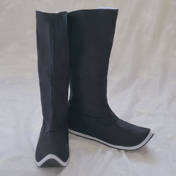 如梦霓裳汉服饰品复古翘头尖头皂靴官靴千层底手工男女鞋靴布靴