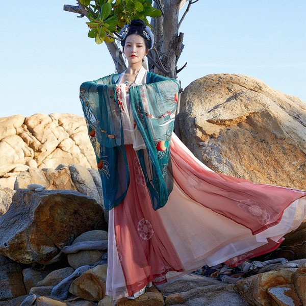 都城南庄汉服长安花大袖衫女中国风满绣白菜汉服正版春夏原创新品