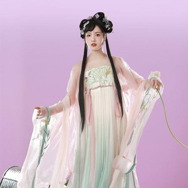 都城南庄汉服蝉鸣诃子裙飘逸闺蜜装刺绣大袖衫夏薄款少女款中国风