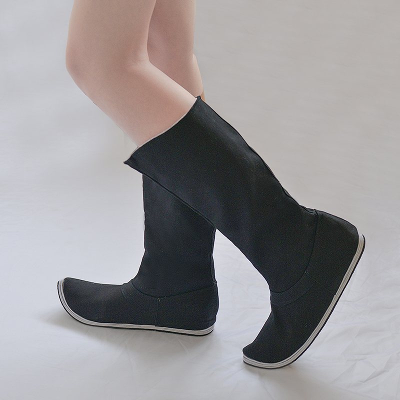 如梦霓裳汉服饰品复古翘头尖头皂靴官靴千层底手工男女鞋靴布靴