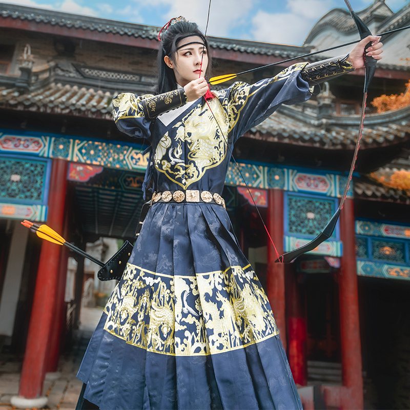 瑞龙吟丨如梦霓裳原创明制春汉服男织金飞鱼服女帅气