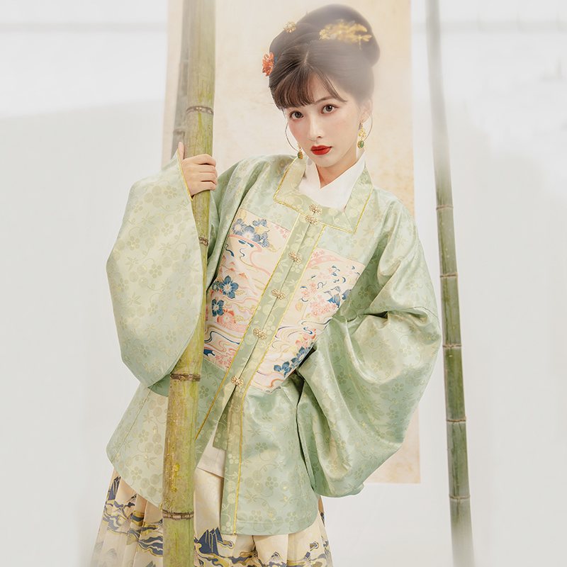 【白云山茶】素兮江南忆明制补服女汉服仿妆花马面半裙(定制面料