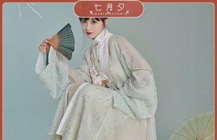 七月夕 青雾 明制立领对襟长衫绣花比甲仿妆花马面裙汉服女