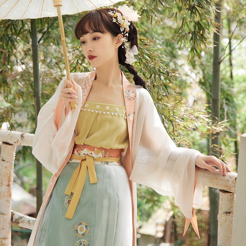 七月夕 喵夏 宋制原创宋抹吊带绣花改良褙子刺绣百迭裙汉元素女 - 甄选优质汉服商家 - 爱汉服
